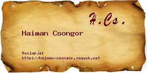 Haiman Csongor névjegykártya